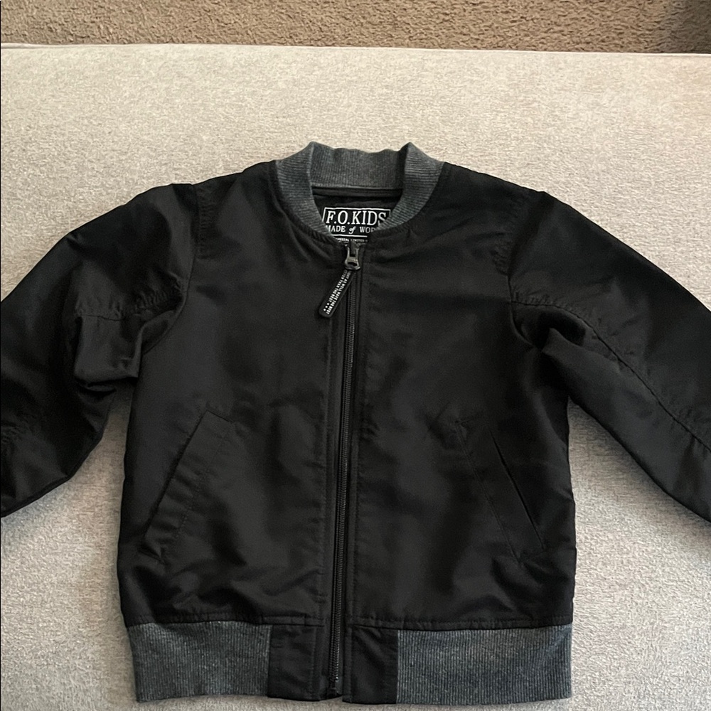 Bit'z Kids Black and Gray Bomber Jacket for Kids